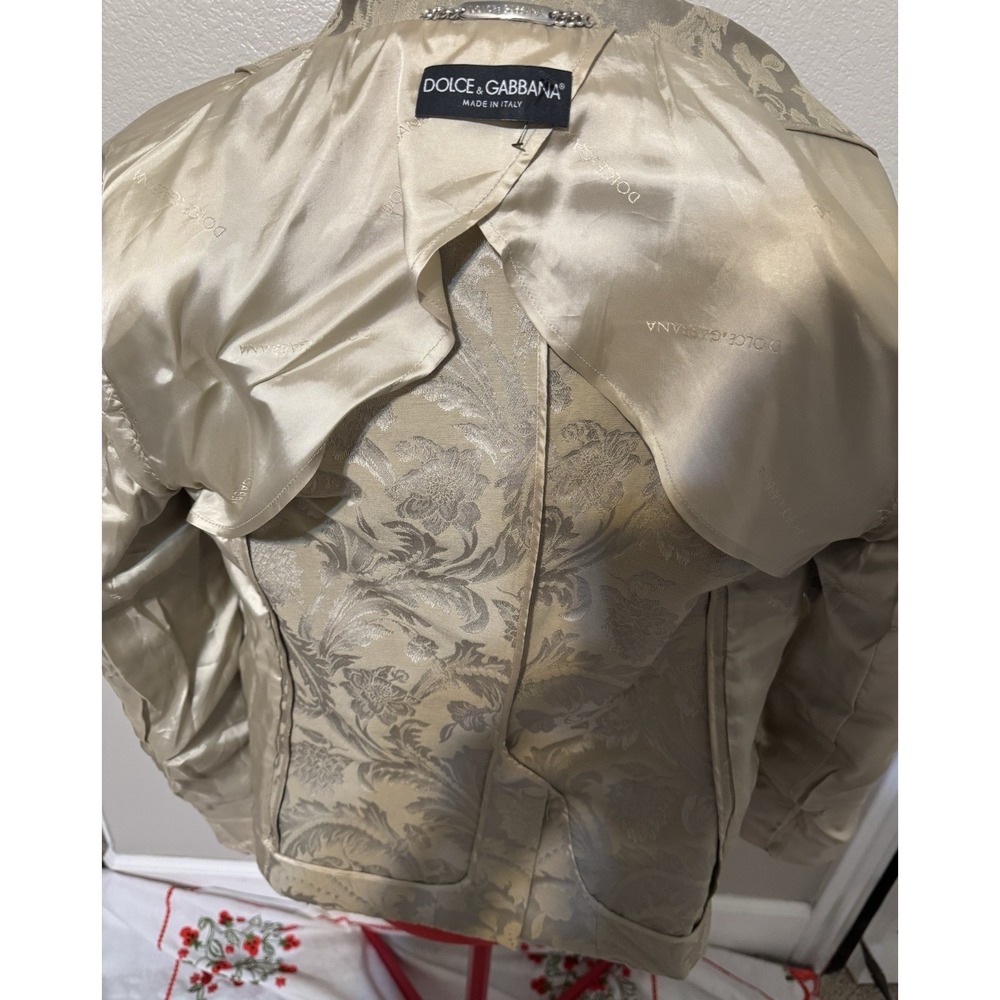 Dolce & Gabbana Jacquard Blazer Jacket‎ Women's Made in Italy Logo Lined - Picture 6 of 13